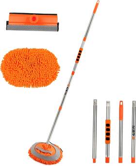 Ges Co. Ltd 705353781551 62ftft Car Wash Mop Mitt With Long Handle 3 In 1 Chenille Microfiber Bru