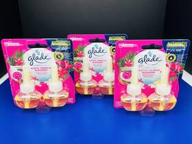 Glade 046500017896 Exotic Tropical Blossoms Plugins Scented Oil Refills 6 3 2 Packs
