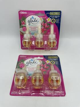 Bs277 Glade 046500017902 6 Exotic Tropical Blossoms Plugins Scented Oil Refills 3 2 Packs