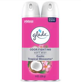 377365 Glade 2 Cans 8 Oz Each Air Freshener - Tropical Blossoms Scent 2/ct New