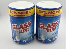 59807 Glass Plus 2 Window And Mirror Cleaning Presoaked Wipes 160 Count Each