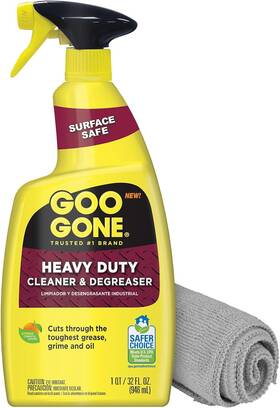 Goo Gone 726084725379 Heavy Duty Cleaner And Degreaser Spray With Microfiber Cleaning Towel C