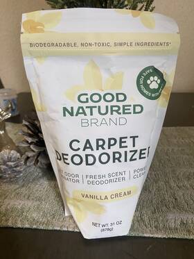 Good Natured Brand 850060416446 Carpet Deodorizer Pet Odor Eliminator Powder 31oz Vanilla Cream