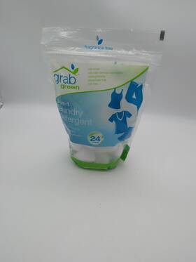 Grab Green 899696002012 Laundry Detergent Fragrance Free 24 Loads 15.2 Oz Pack