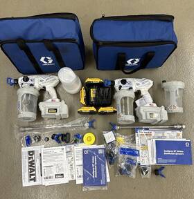 25r791 Graco Sanispray Hp 20 Airless Sprayers Lot Of 2 With Parts Shown
