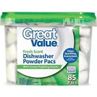 Great Value Fresh Scent Dishwasher Powder Pacs 85ct 078742093109