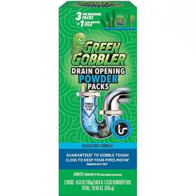 Green Gobbler 445044072027 Drain And Toilet Clog Opening Packs With Tool Cleaner 3-count