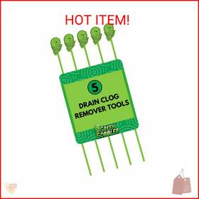 Green Gobbler 662712634098 Hair Grabber Drain Snake - 5 Pack Great For Sink And Shower Clogs