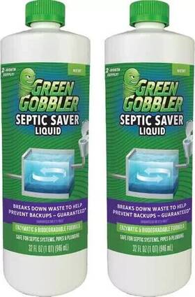 G8039 Green Gobbler 2 Pack Each 32 Oz Liquid Septic Saver Tank Treatment -z