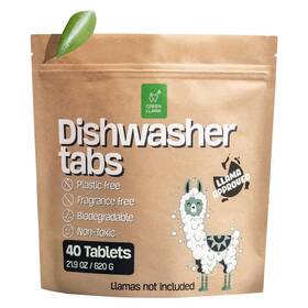 Green Llama 197644535132 Dish Washing Machine Tablets Pack Of 40 - Fragrance-free Pva-free Non-toxi