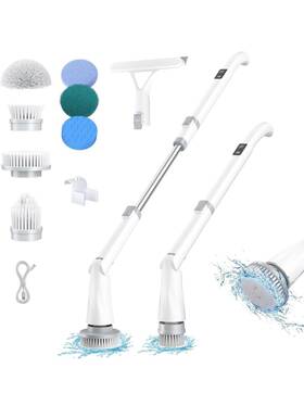 Ec01-2 Gromclip Electric Spin Scrubber Shower With Long Handle Adjustable