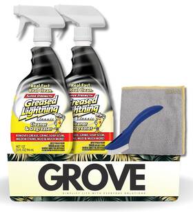 Grove 810172870130 Greased Lightning Lemon Scent Cleaner And Degreaser Spray 32 Oz Bundle With Mic