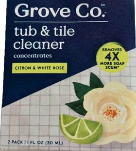 Grove Co. 19978-02865 Co. Tub And Tile Cleaner Concentrate Citron White Rose 2pk 1 Fl Oz