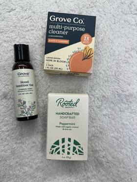 Grove Co. 285319624300 Lot Hand Sanitizer Gel Multi-purpose Cleaner Conc 2 Pack Rooted Soap