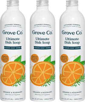 Grove Co. 313050023098 Ultimate Dish Soap Refills 3 X 16 Fl Oz Removes 48-hr Stuck-on Food
