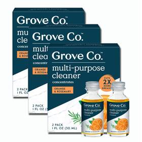 Grove Co. 810088123061 Multi-purpose Cleaner Refill Concentrate 6 X 1 Fl Oz Plant-based Ho