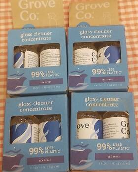 Grove Co. 810088124037 8 Bottles Glass Cleaner Refill Concentrate 1oz. Plant Based Sea Spray