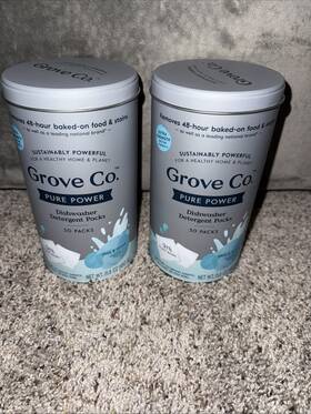 Grove Co. 819978022576 Total Clean Dishwasher Detergent Packs - Free And Clear- 30 Count Each