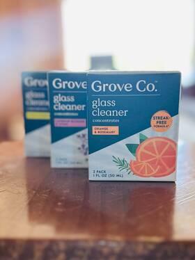 Grove Co. 819978027236 Glass Cleaner Refill Concentrate 3 Boxes Orange Lavender Citron