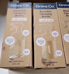 Grove Collaborative 819978029780 2 Brilliant Gold Co 16oz Glass Spray Bottle Silicone Sleeve With Nozzle