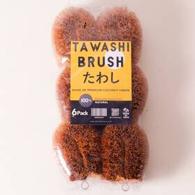 Growbycoco770 Growbycoco 657039285375 Pack Of 6 Tawashi 100% Natural Coconut Coir Fiber Brush Ideal For