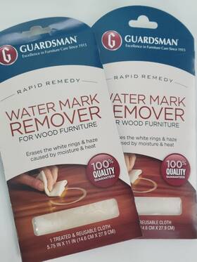 Guardsman 041758040511 Lot 2 Water Mark Remover Cloth - Erase White Rings And Moisture Haze New