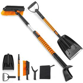 Hy-cxs-5 Haoyoo 39ftft Ice Scraper With Snow Brush For Car Windshield And Foam Grip 360 Pivoting