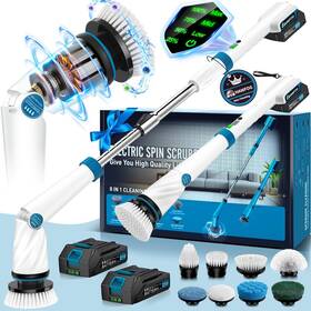 Sz-blue-02 Hawfog 1200 Rpm Electric Spin Scrubber Bathroom Cleaning Brush 4000mah 2 Batterys P