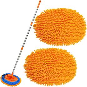 Duster00015 Hdongany Multipurpose Microfiber Duster With 2 Pcs Washable Chenille Head 52 Inch Reachable