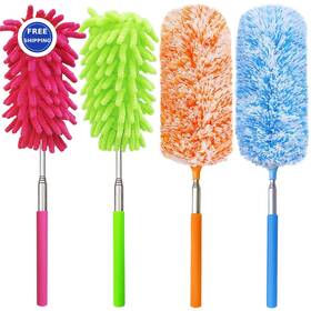 F00035 Hdongany Extendable Microfibre Feather Duster 4 Pcs 13 To 30 Reachable Cleaning Tool
