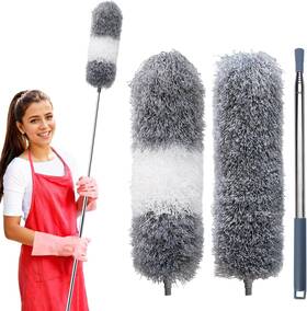 Mfd002 Hdongany 2 Pack Extra-long Feather Dusters With Extension Pole 100-inch For Cleaning Ben