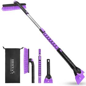 Qh-a8-pu-us Heeya 48 Inch Long Snow Brush For Suv Extendable Ice Scraper And With