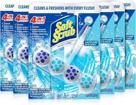00023400056774 Henkel Soft Scrub 4-in-1 Rim Hanger Toilet Bowl Cleaner Sapphire Waters 6 Count