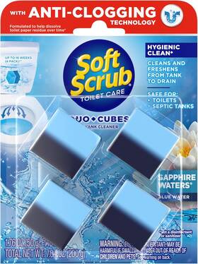 Henkel 744110034349 In-tank Toilet Cleaner Duo-cubes Sapphire Waters 4 Count