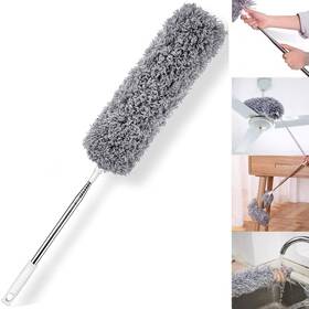 Heoath 787446456157 Microfiber Feather Duster With Extendable Pole 30-100 Inches Extra Long Cobw