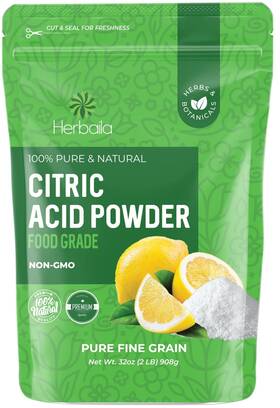 Herbaila 810073690110 Citric Acid Powder 2 Lb. For Bath Bombs Food Grade No