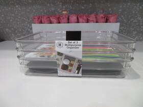 Heritage Living 840034240092 Set Of 3 - Multipurpose Organizer By 9.4 Inch X 6.4 1.8