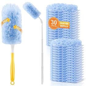 Himoni 768365641145 30-pack Heavy Duty Duster Refills Compatible With Swiffer 3ft Extendable Handle
