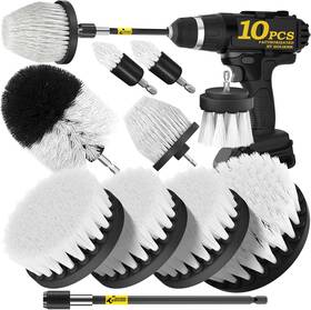 Holikme 313051187126 10pieces Drill Brush Attachments Set Power Scrubber With Extend