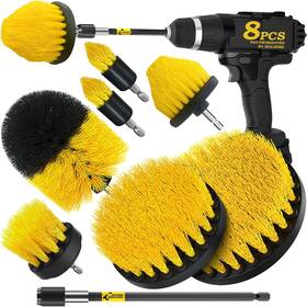 Holikme 445024535559 8 Piece Drill Brush Attachments Set Power Scrubber With Extend Long