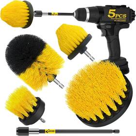 Holikme 705353731839 5pack Drill Brush Attachment Set Power Scrubber Extended Long Atta