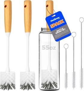 Holikme 744759981691 5 Pack Bottle Brush Cleaner Set 14 Inch Bamboo Handle