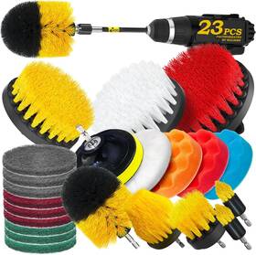 8541813326 Holikme 23pack Drill Brush Attachments Set Scrub Pads And Sponge Buffing P