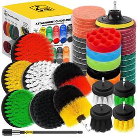 Holikme 972085808069 45 Piece Drill Brush Attachment Set Scrub Pads Scouring Power Sc