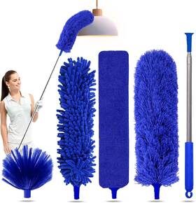 Home 445004232263 5-in-1 Kit Dusters For Cleaning Duster With Extension Pole Extendable Blue