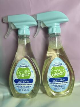 394573 Homebright Free And Clear Foaming Dish Spray Dye-free 10 Fl Oz 2 Pack
