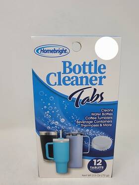 Homebright 849607069467 Bottle Cleaner Tablets 12ct. Cleans Water Bottles Coffee Pots Metal Tumblers