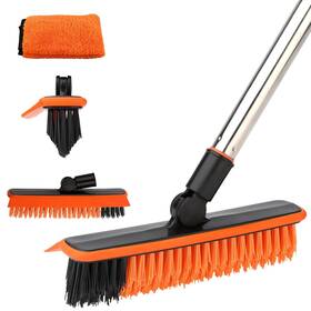 Homilifibra 792847370438 2 In 1 Floor Scrub Brush Grout With 57.8 Inch Long Handle120rotatable Shower T