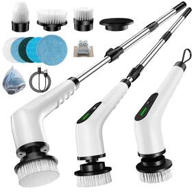 Homlab 045791473466 Electric Spin Scrubber Cordless Cleaning Brush With 8 Replaceable Heads