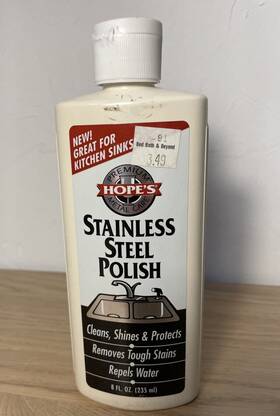 Hope S 026214160033 Vtg Stainless Steel Polish Premium Metal Shine Clean Repels H20 8 Oz Full